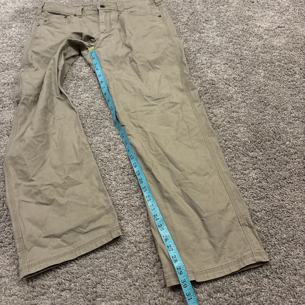 Prana Men's Beige Breathe Pants 34x30 Canvas Style M4BR30111 Organic Cotton